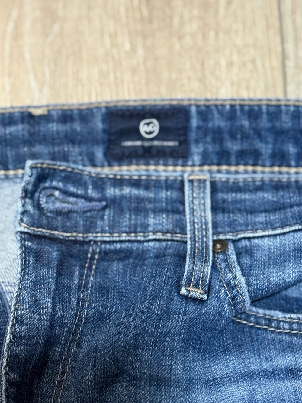 AG Stevie Straight Leg Jeans High Rise Distressed Ankle Blue Wash Size 28 - Picture 12 of 15